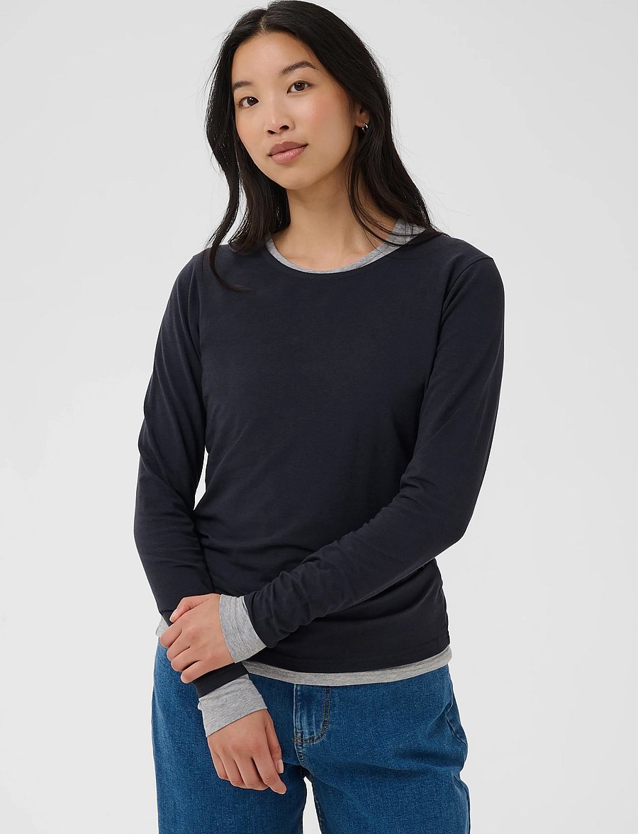 Part Two - NemajasPW Tshirt - langärmlige tops - dark navy - 0