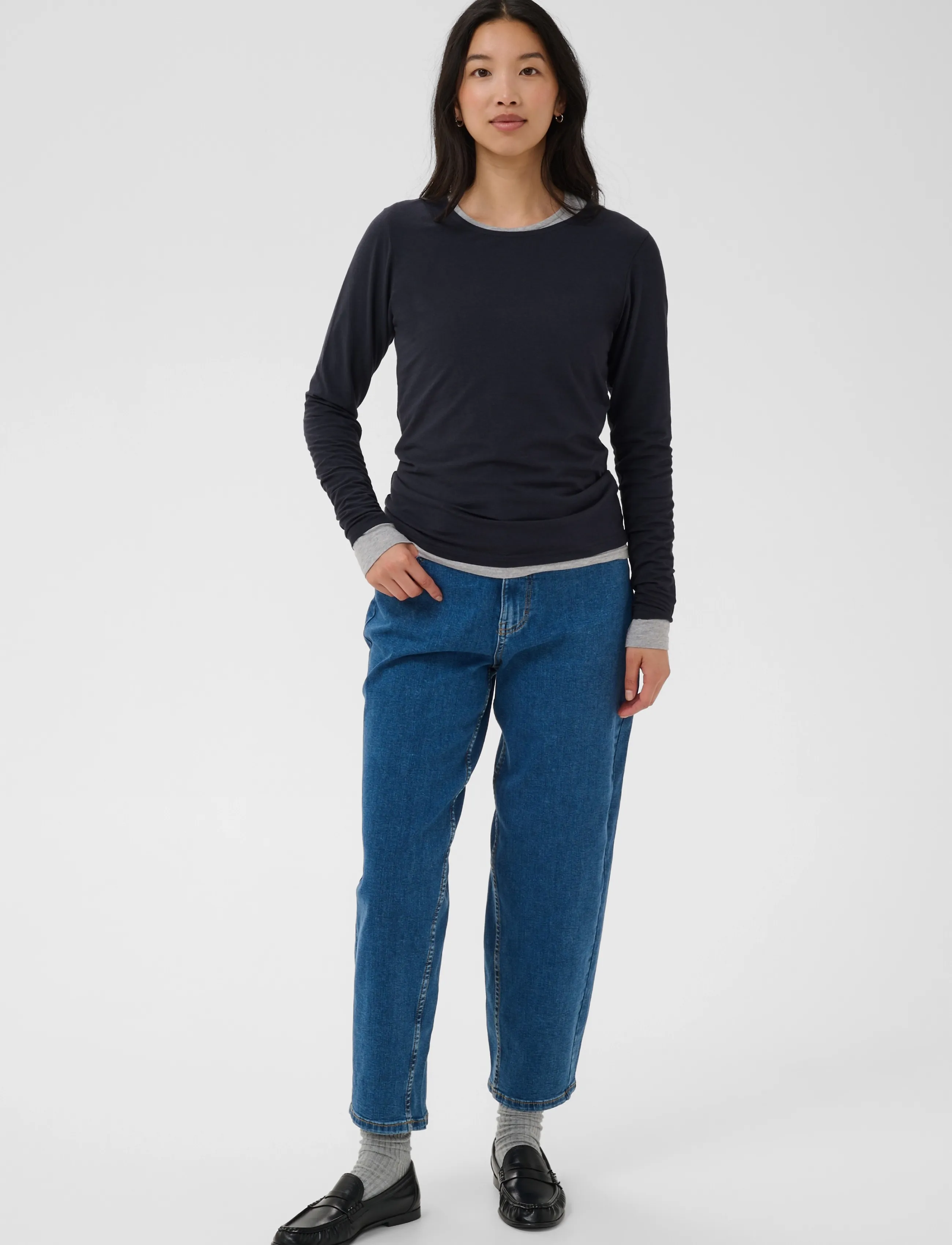 Part Two - NemajasPW Tshirt - pikkade varrukatega topid - dark navy - 3