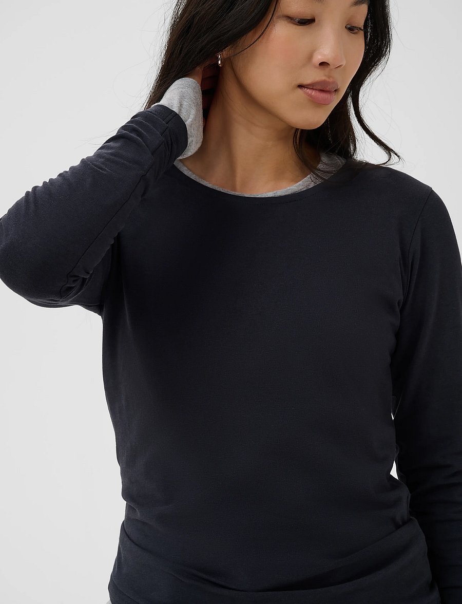 Part Two - NemajasPW Tshirt - langärmlige tops - dark navy - 5