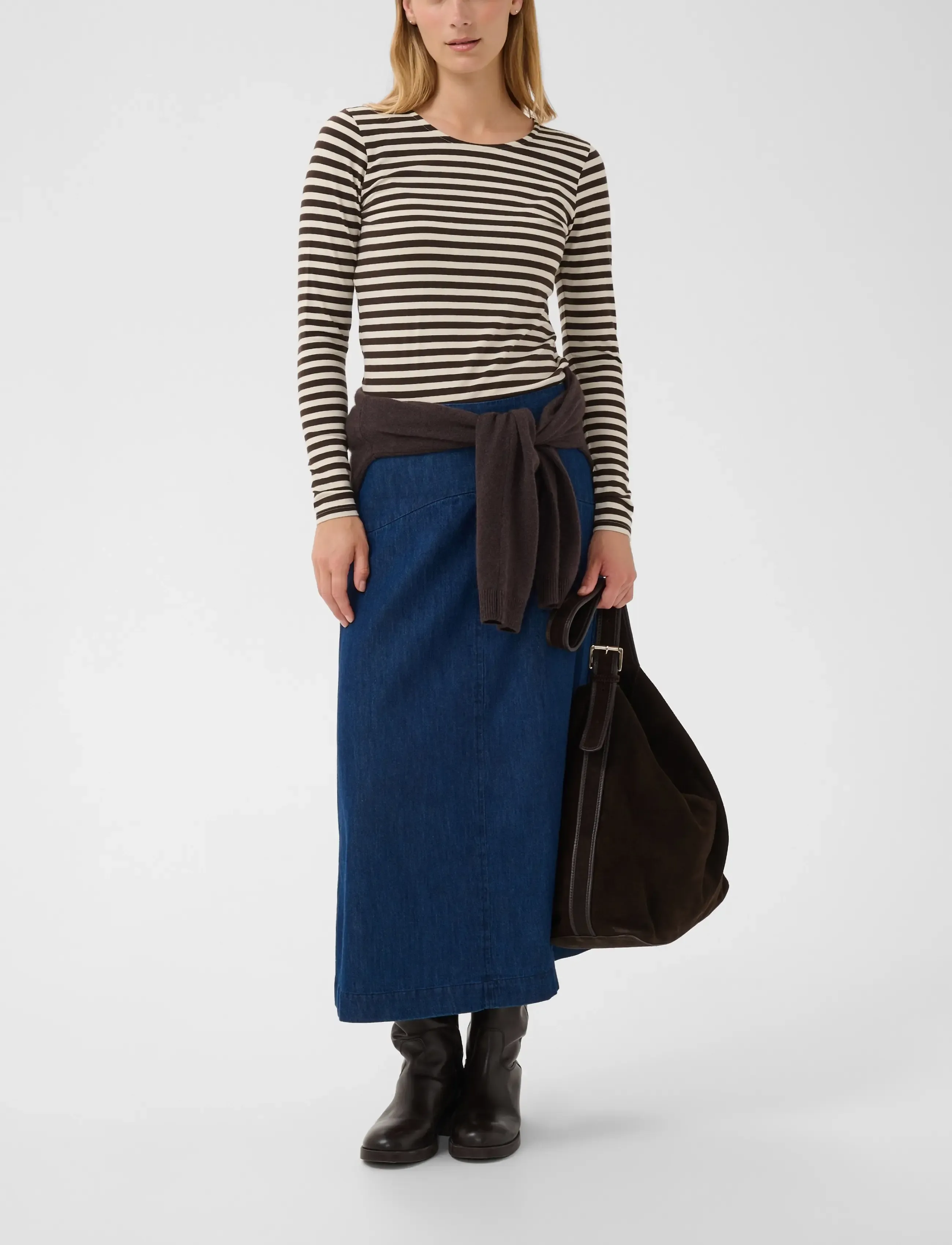 Part Two NemajasPW Tshirt - T-särgid ja topid - MOLE STRIPE / brown