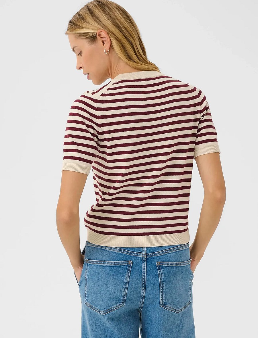 Part Two - GertianaPW PU - stickade tröjor - tawny port stripe - 4