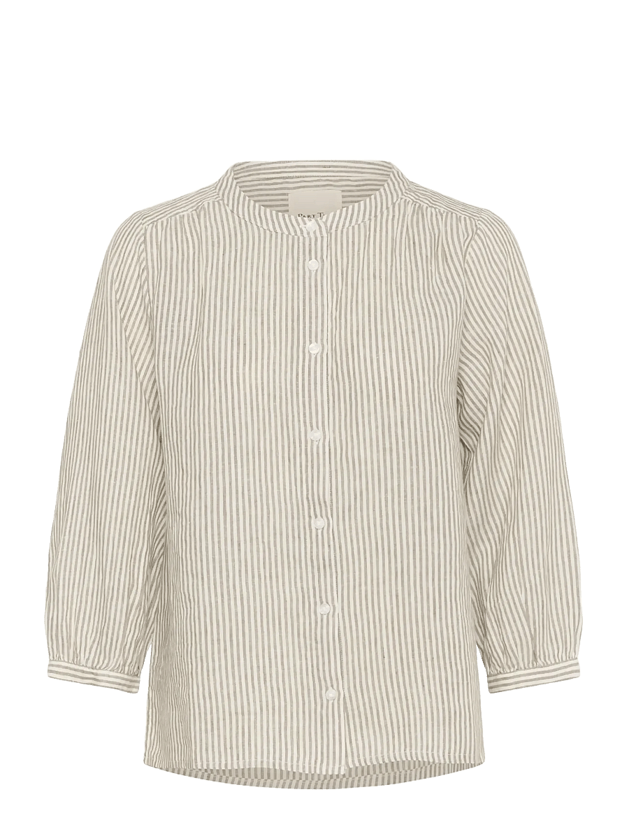 Part Two - PersillesPW SH - hørskjorter - vetiver stripe - 1