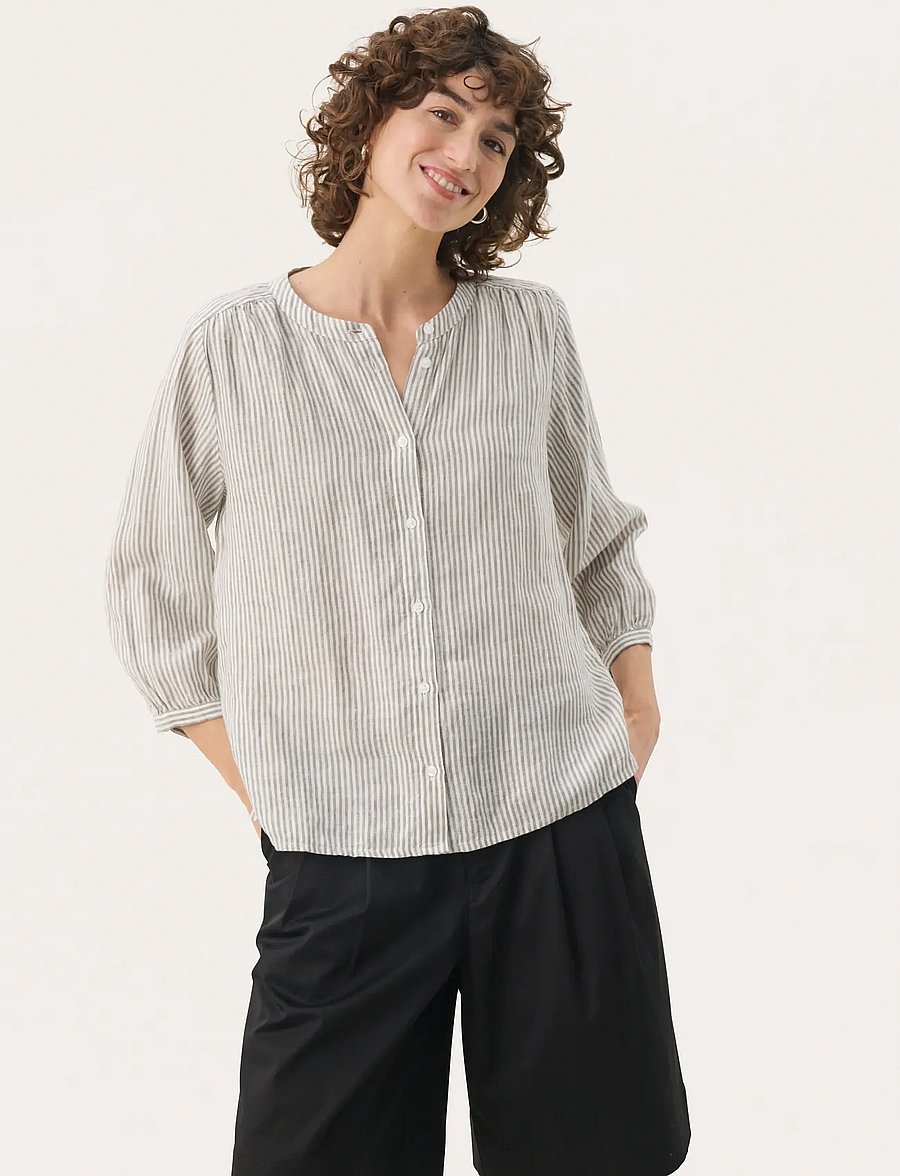 Part Two - PersillesPW SH - hørskjorter - vetiver stripe - 0