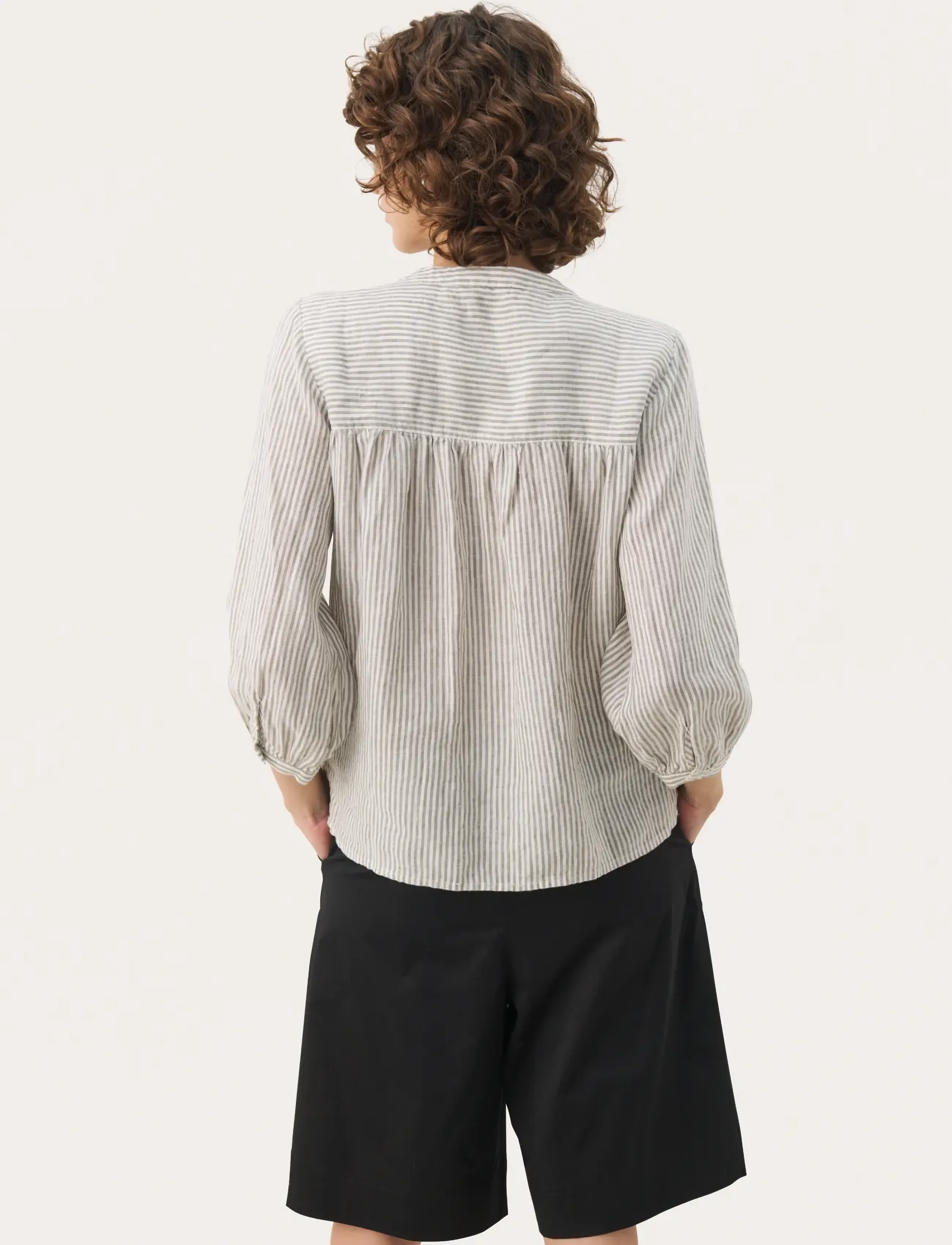 Part Two - PersillesPW SH - hørskjorter - vetiver stripe - 4