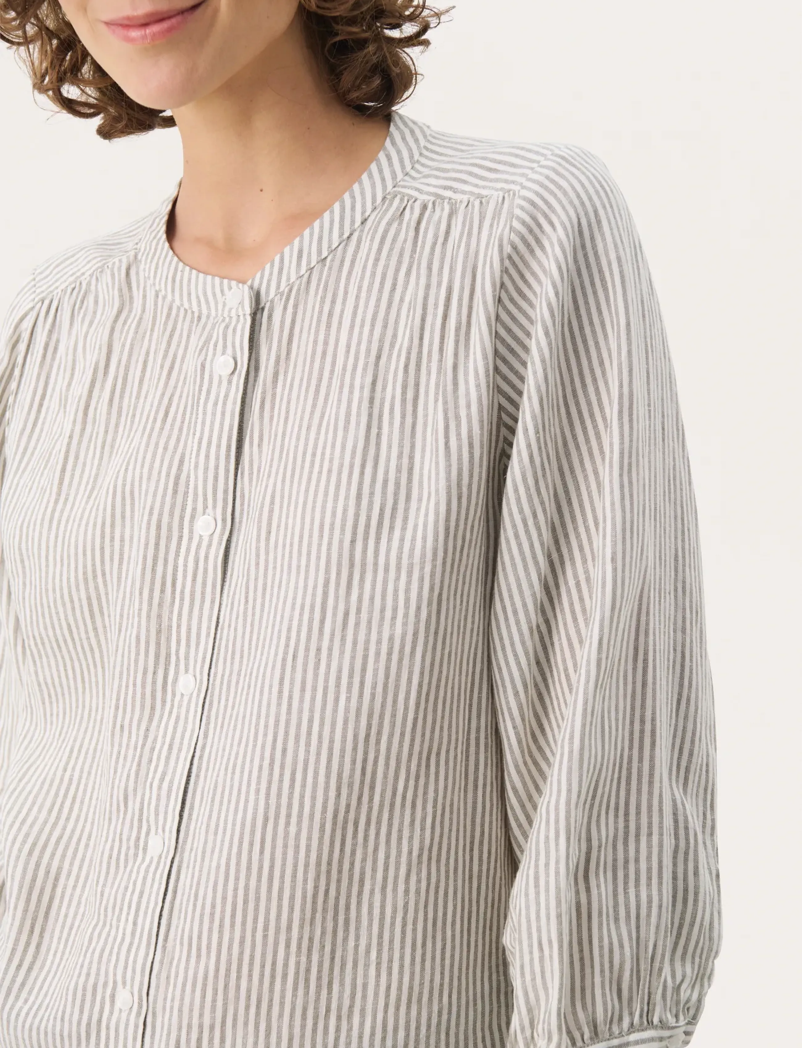 Part Two - PersillesPW SH - hørskjorter - vetiver stripe - 5