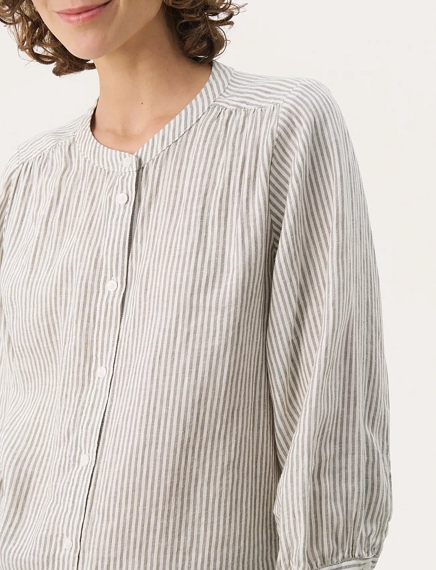 Part Two - PersillesPW SH - hørskjorter - vetiver stripe - 5