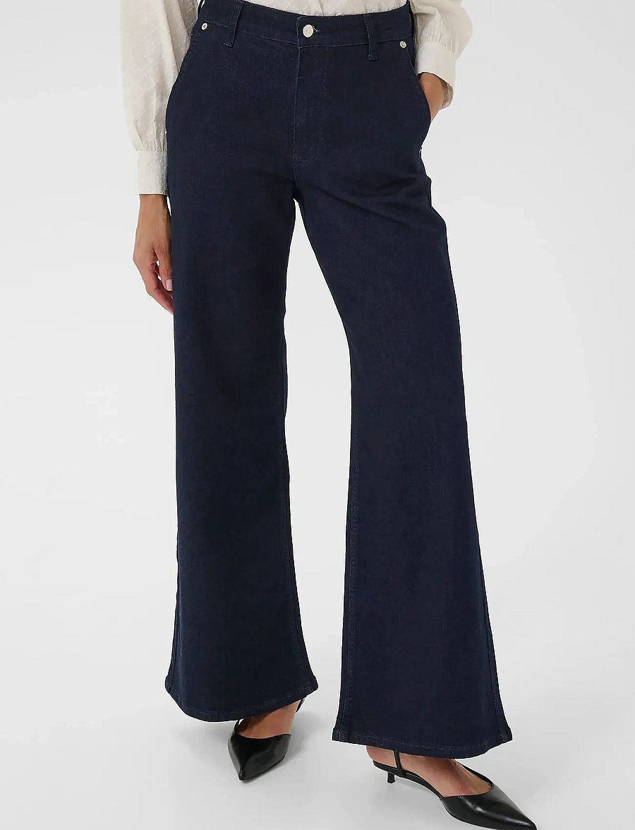 Part Two - SafinaPW JE - hosen mit weitem bein - rinse blue denim - 0