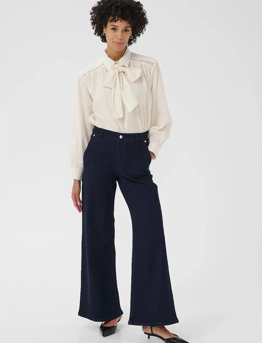 Part Two - SafinaPW JE - hosen mit weitem bein - rinse blue denim - 3