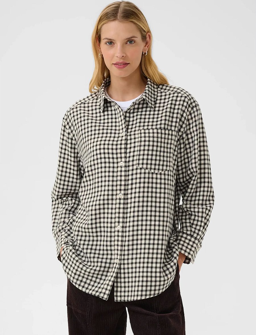 Part Two - SameaPW SH - pikkade varrukatega särgid - dark navy mini check - 0