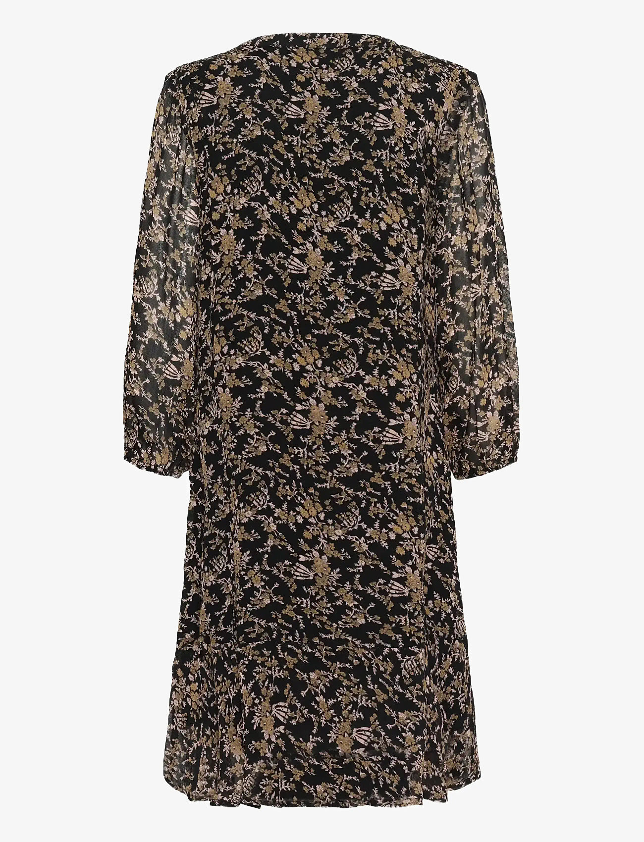 Part Two - ElkasPW DR - hemdkleider - black flower bouquet print - 1