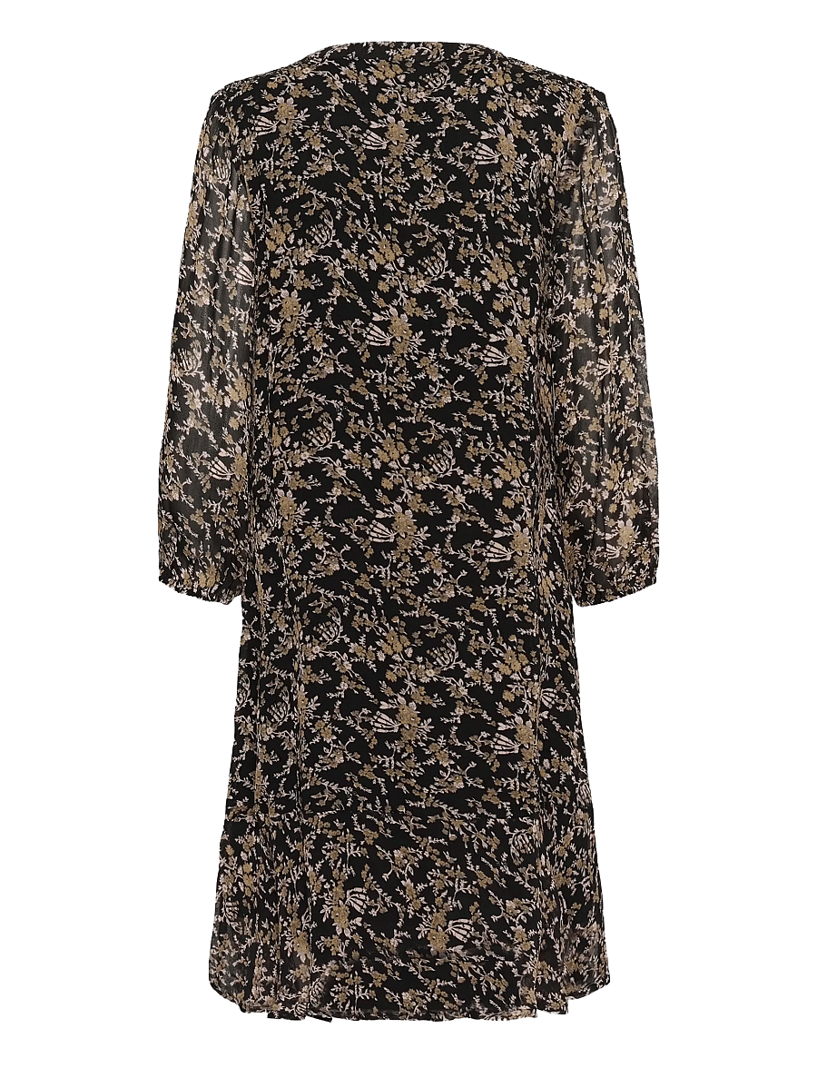 Part Two - ElkasPW DR - skjortekjoler - black flower bouquet print - 2
