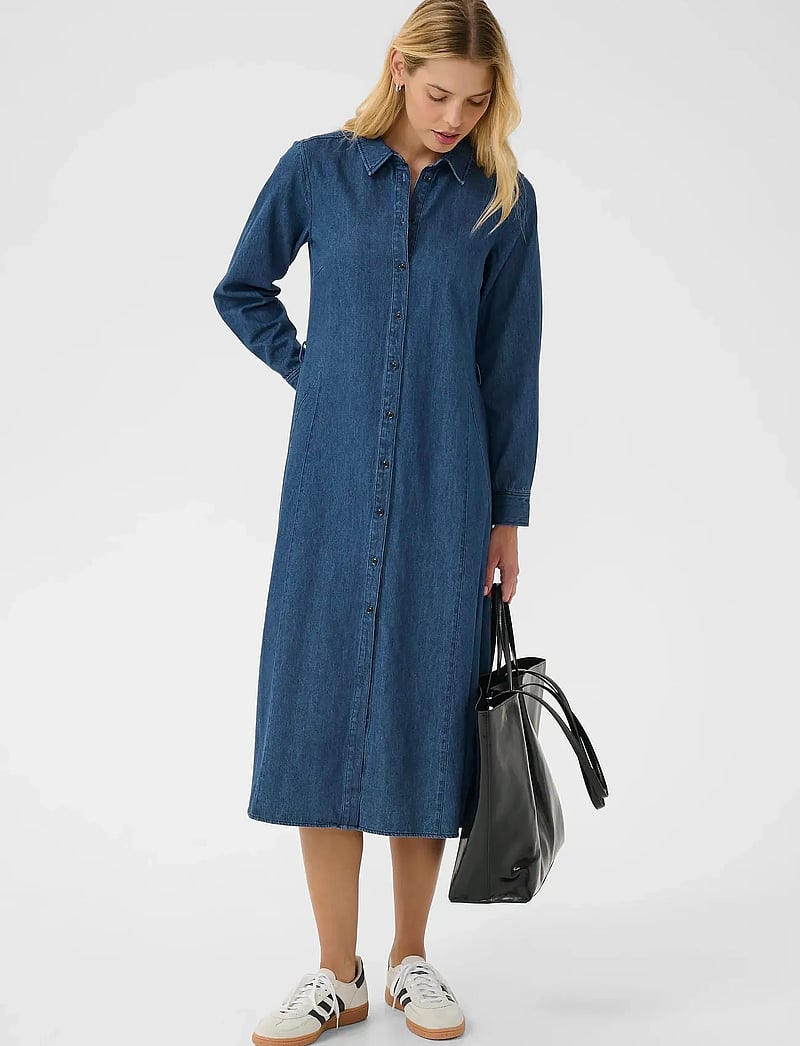 Part Two - EsilyasPW DR - skjortklänningar - medium dark blue denim - 5