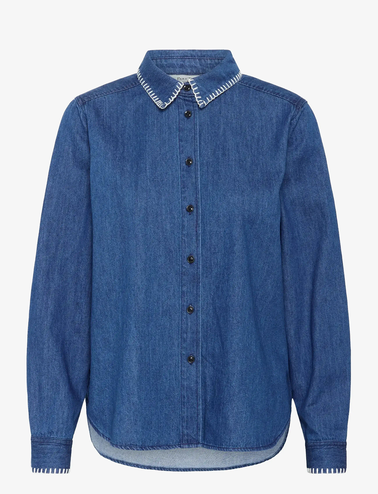 Part Two - SarafiaPW SH - jeansskjortor - medium blue stich - 1