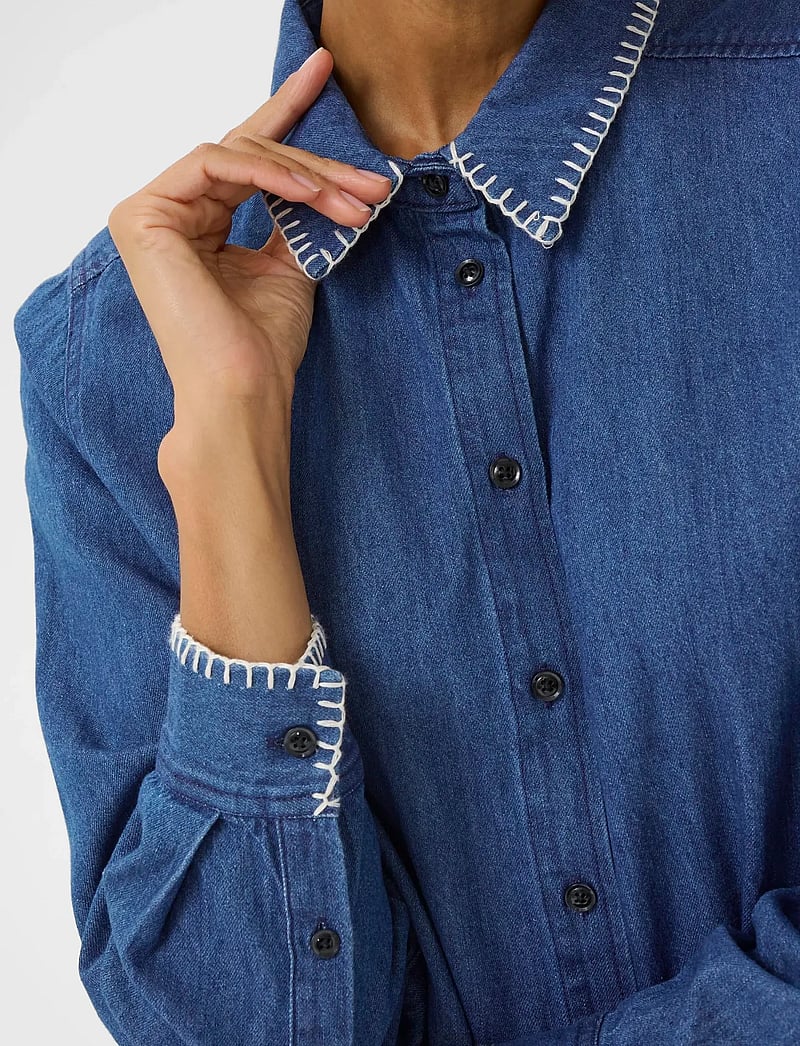 Part Two - SarafiaPW SH - jeansskjortor - medium blue stich - 5