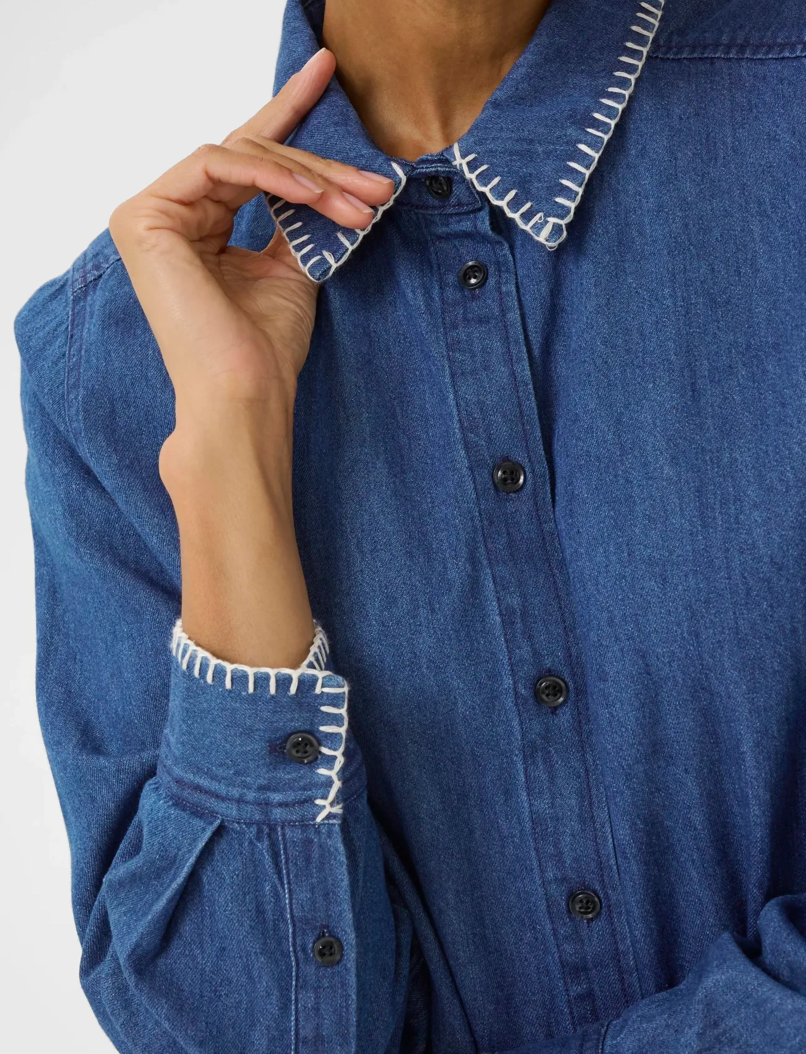 Part Two - SarafiaPW SH - chemises en jeans - medium blue stich - 5