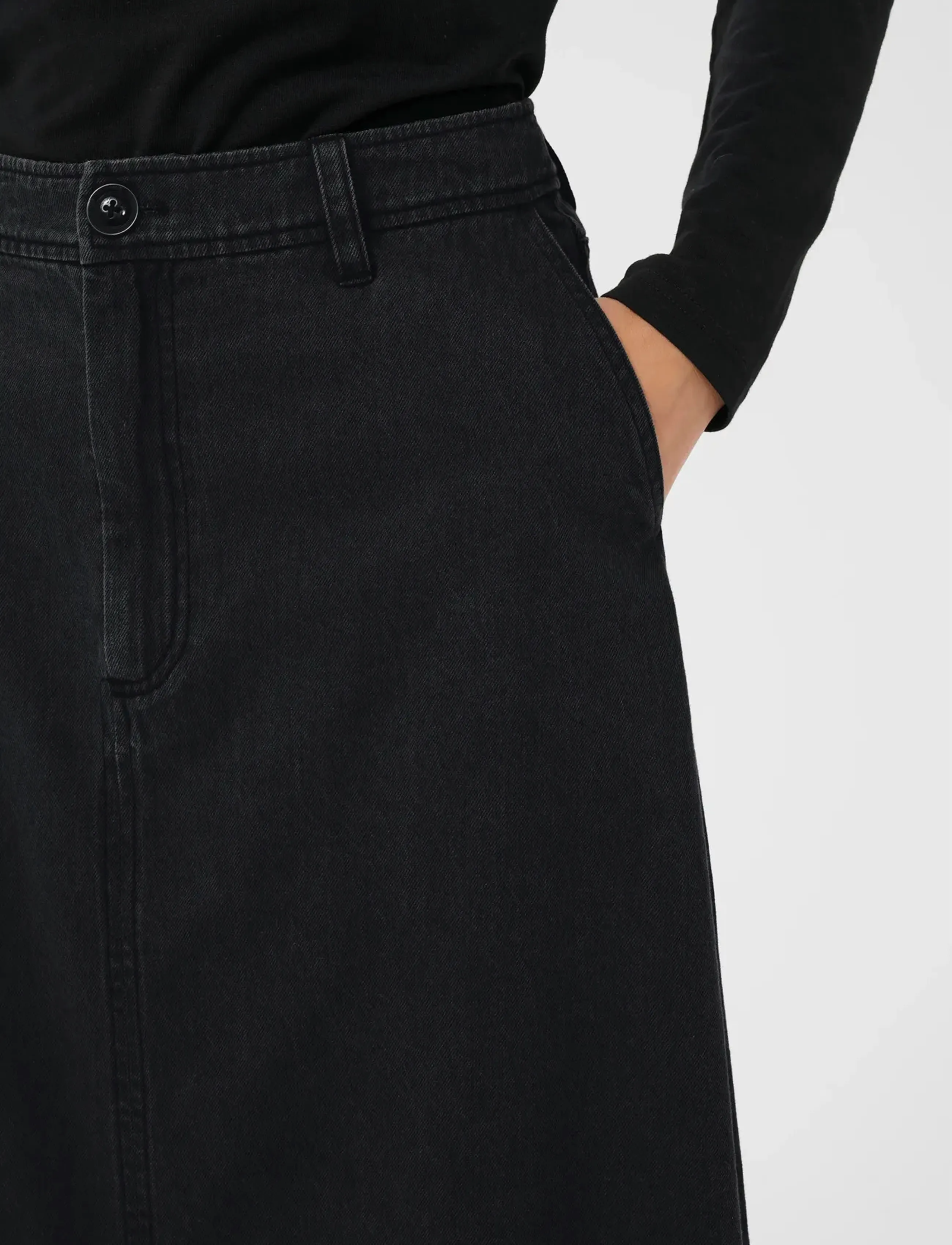 Part Two - SaramariePW SK - denim skirts - washed black denim - 3