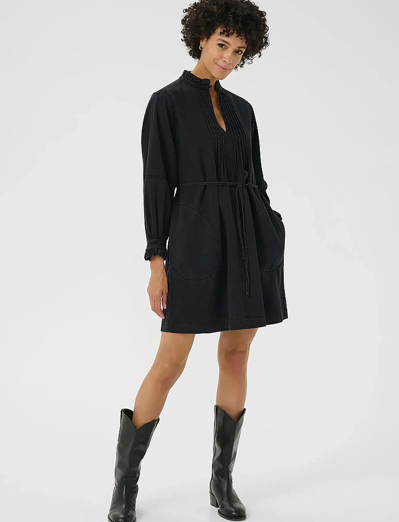 Part Two - SarinePW DR - jeansklänningar - washed black denim - 0