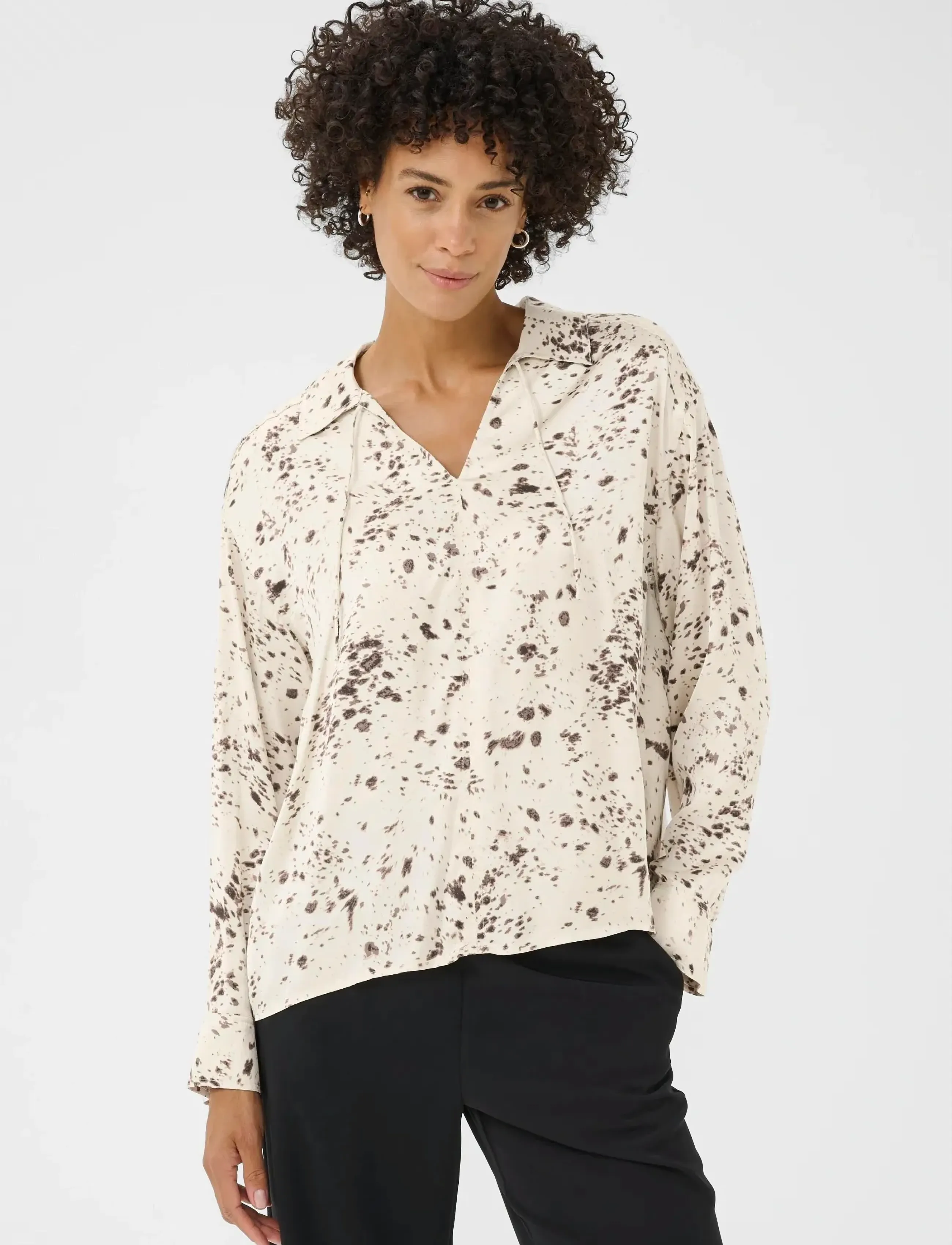 Part Two SheenaPW BL - Blouses & Shirts - FRENCH OAK SCATTERED PRINT / brown