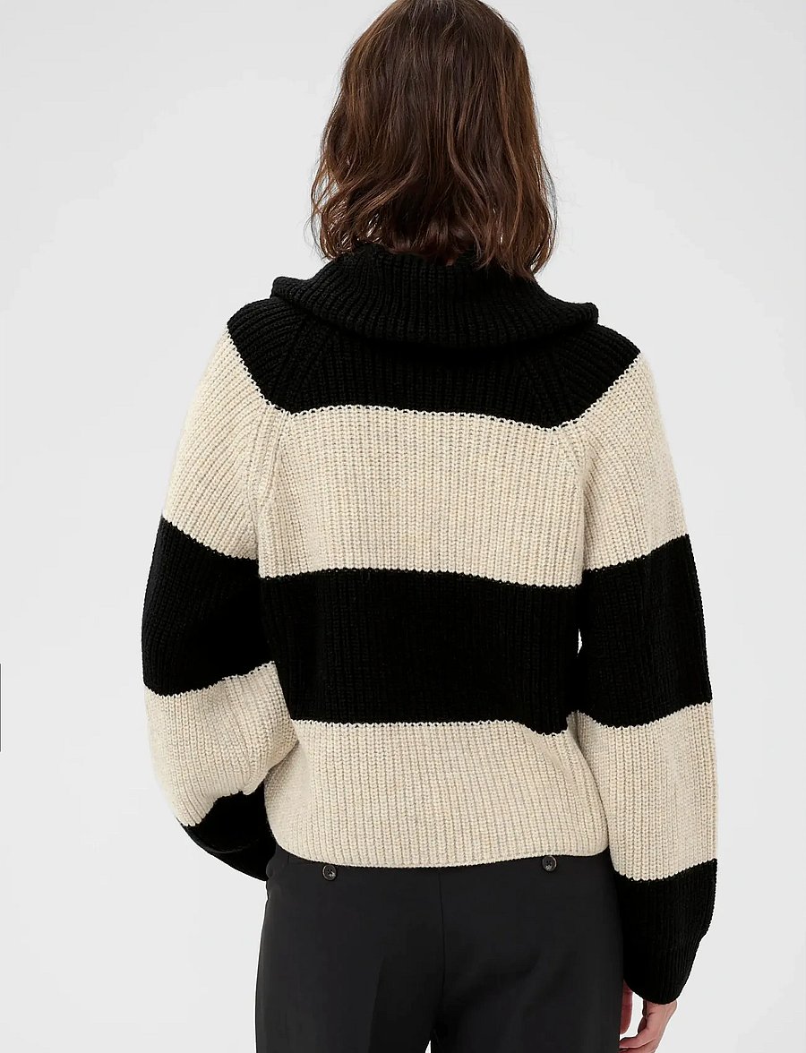 Part Two - SimraPW PU - kampsunid - french oak/ black block stripe - 4