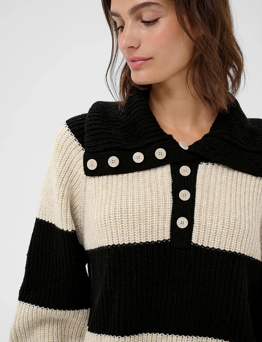 Part Two - SimraPW PU - kampsunid - french oak/ black block stripe - 5