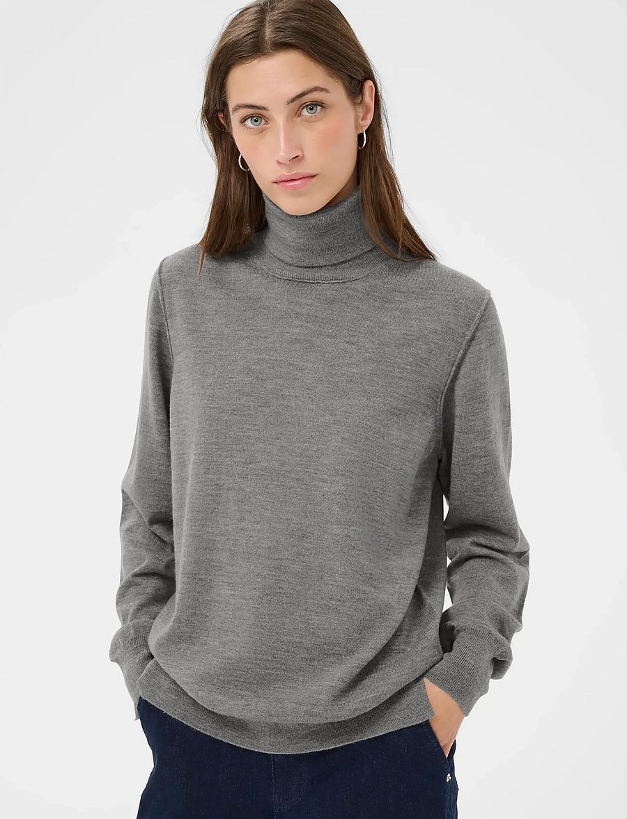 Part Two - SiniPW PU - rollkragenpullover - medium grey melange - 0