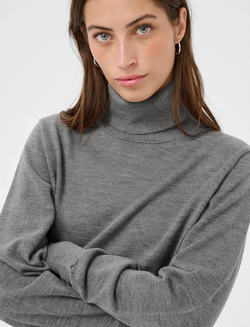 Part Two - SiniPW PU - rollkragenpullover - medium grey melange - 5