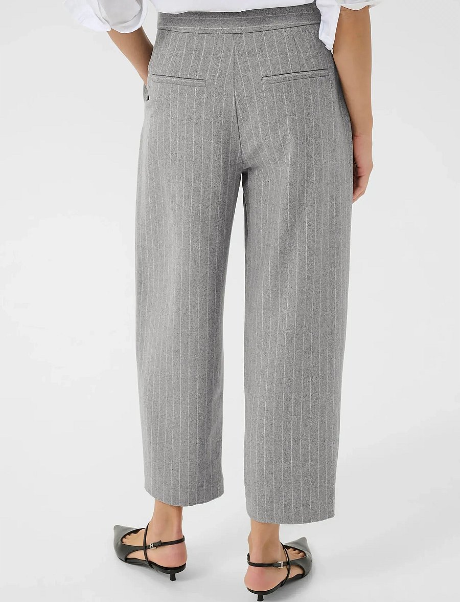 Part Two - SolbrittPW PA - „barrel“ silueto kelnės - medium grey pinstripe - 2