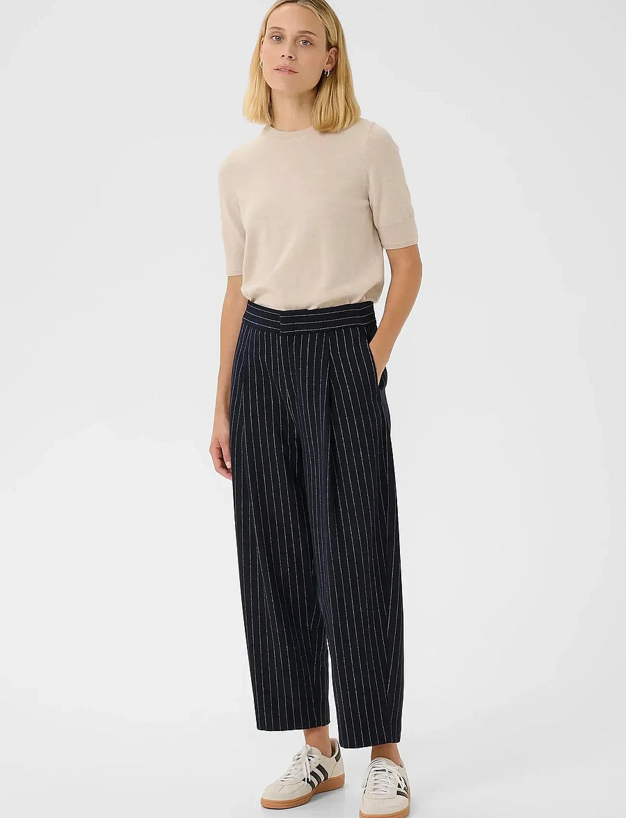 Part Two - SolbrittPW PA - barrel-bukser - navy pinstripe - 4