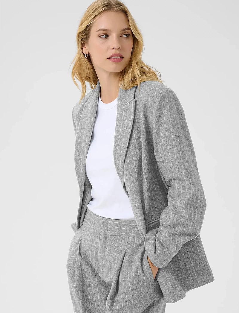 Part Two - SomayaPW BZ - einreihige blazer - medium grey pinstripe - 0