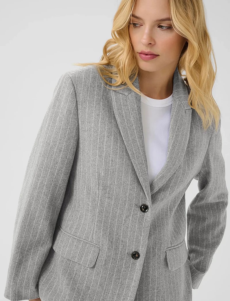Part Two - SomayaPW BZ - einreihige blazer - medium grey pinstripe - 5