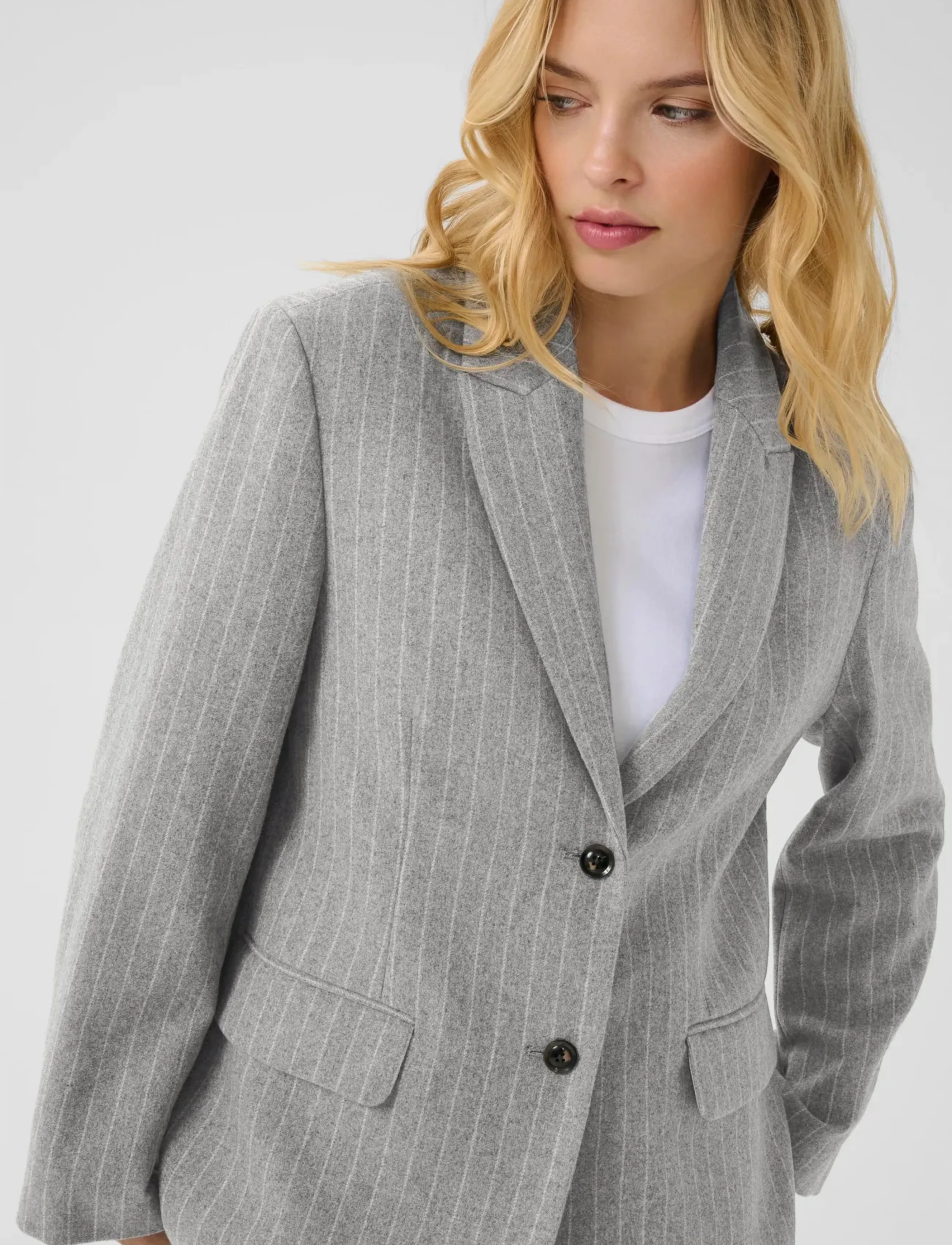 Part Two - SomayaPW BZ - single breasted blazers - medium grey pinstripe - 5