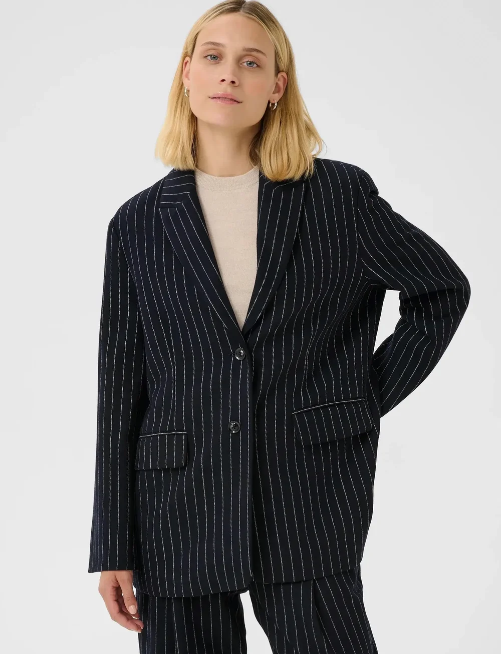 Part Two - SomayaPW BZ - einreihige blazer - navy pinstripe - 0