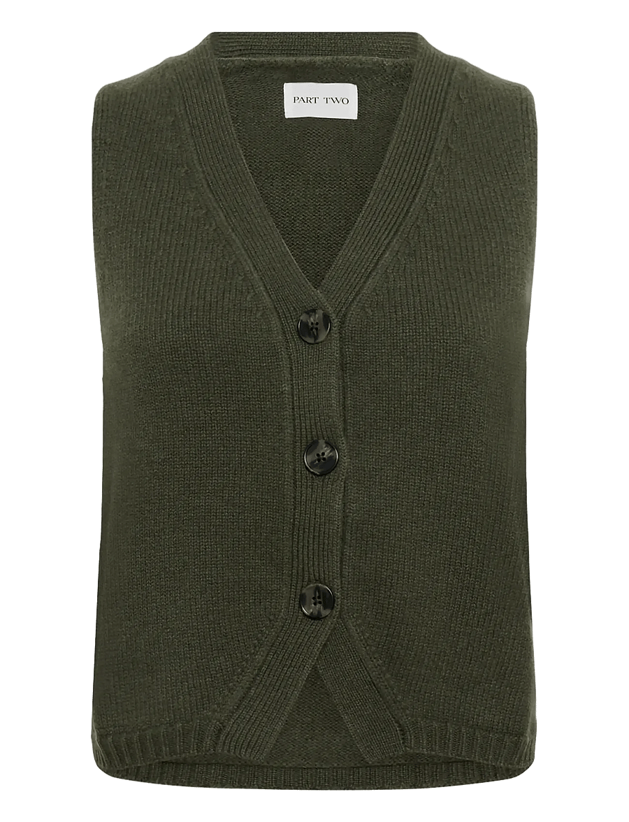 Part Two - SylvaPW Waistcoat - kootud vestid - beetle - 0