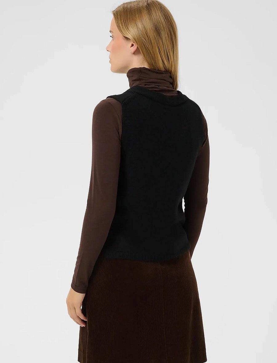 Part Two - SylvaPW Waistcoat - strickwesten - black - 3