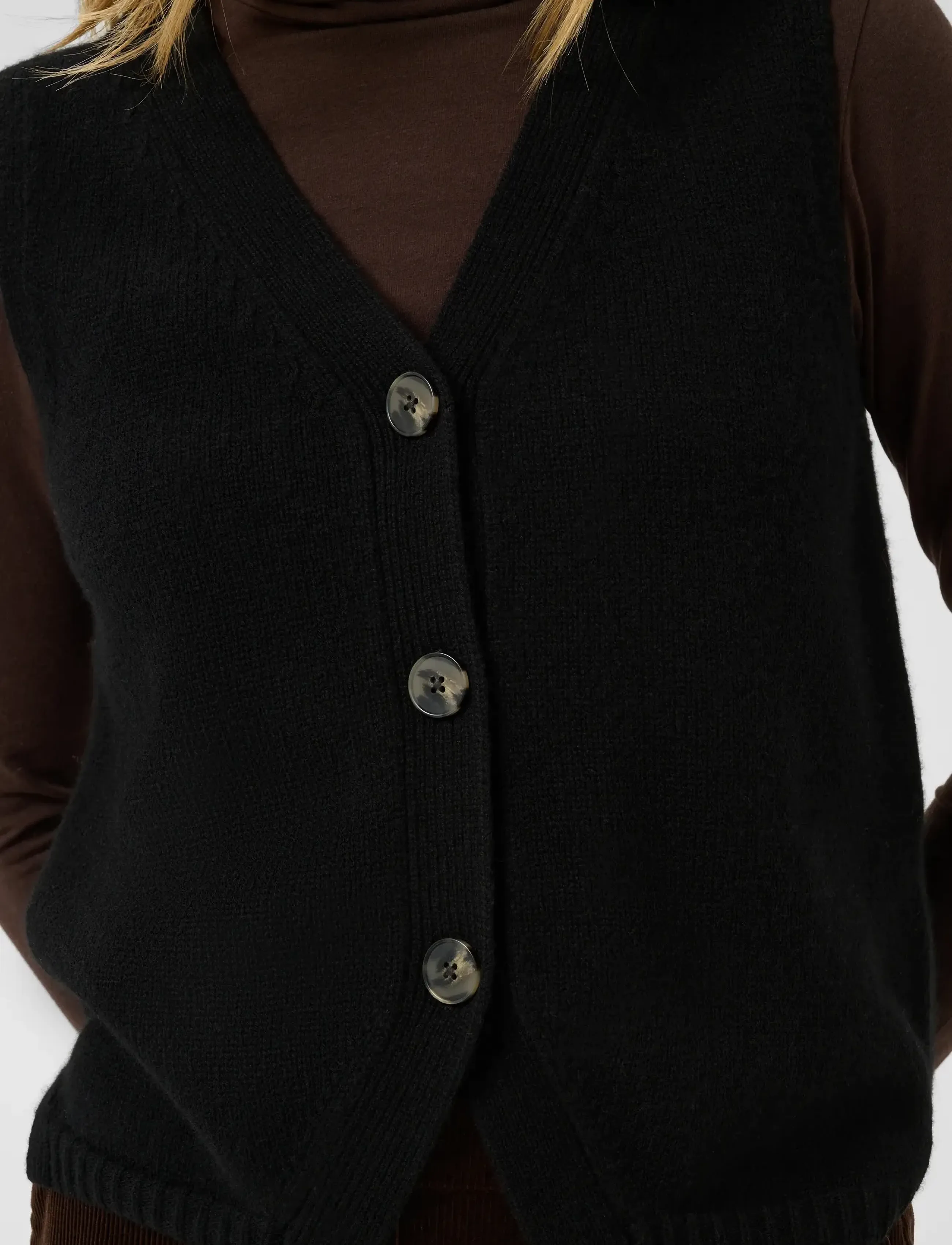 Part Two - SylvaPW Waistcoat - strickwesten - black - 4