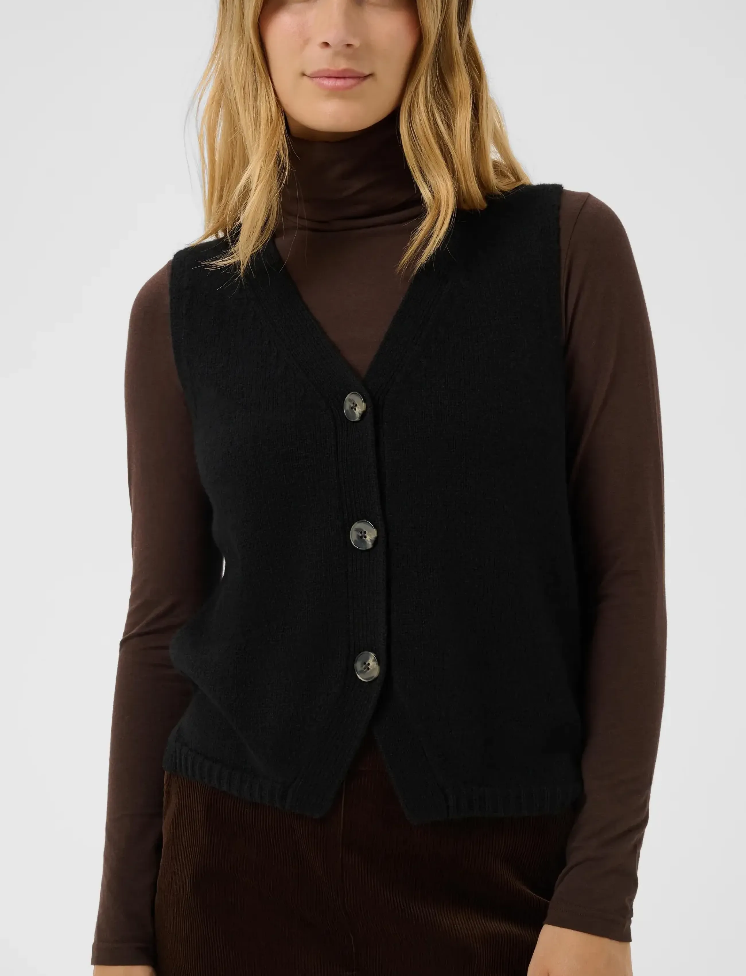 Part Two - SylvaPW Waistcoat - strickwesten - black - 5