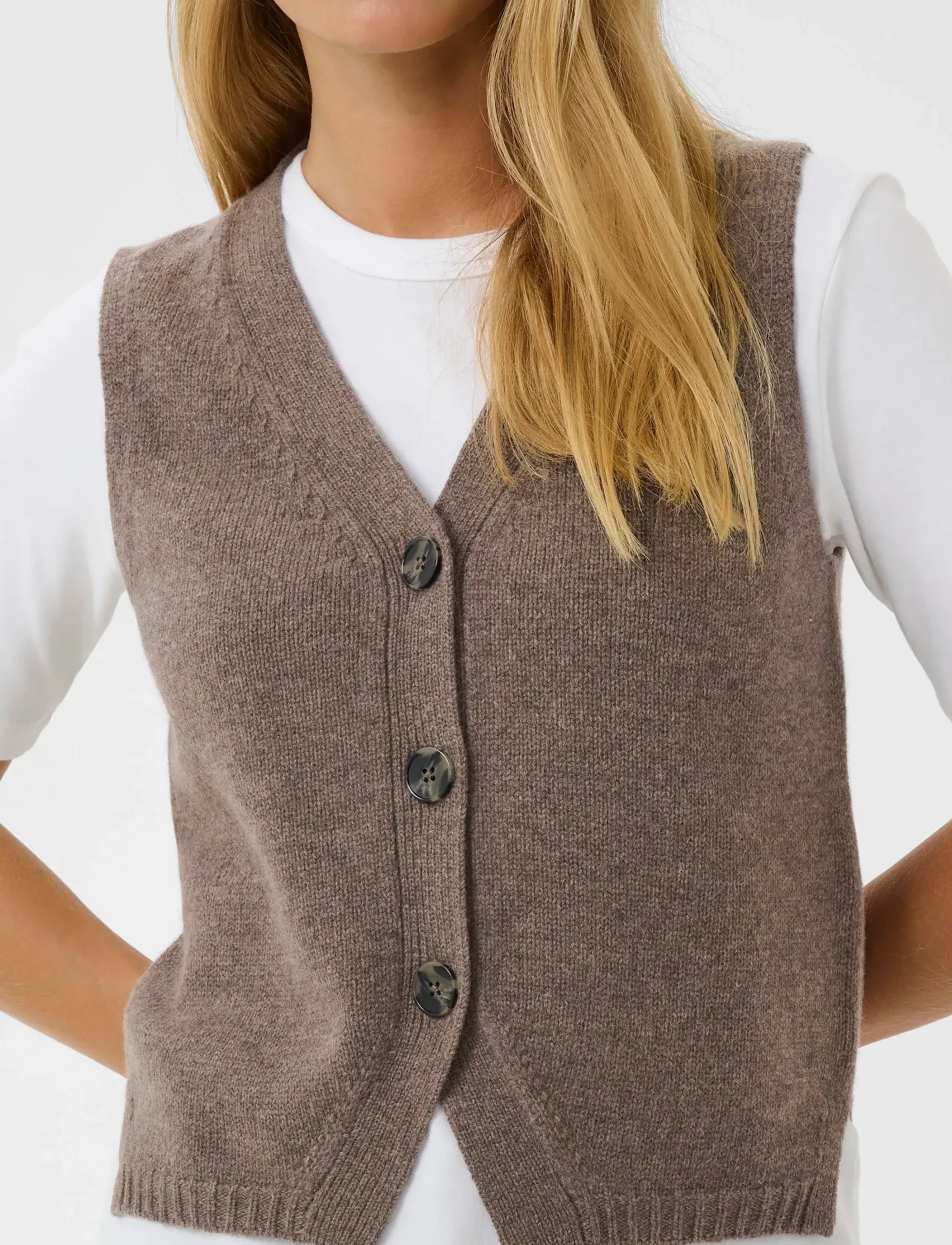 Part Two - SylvaPW Waistcoat - falcon melange - 3