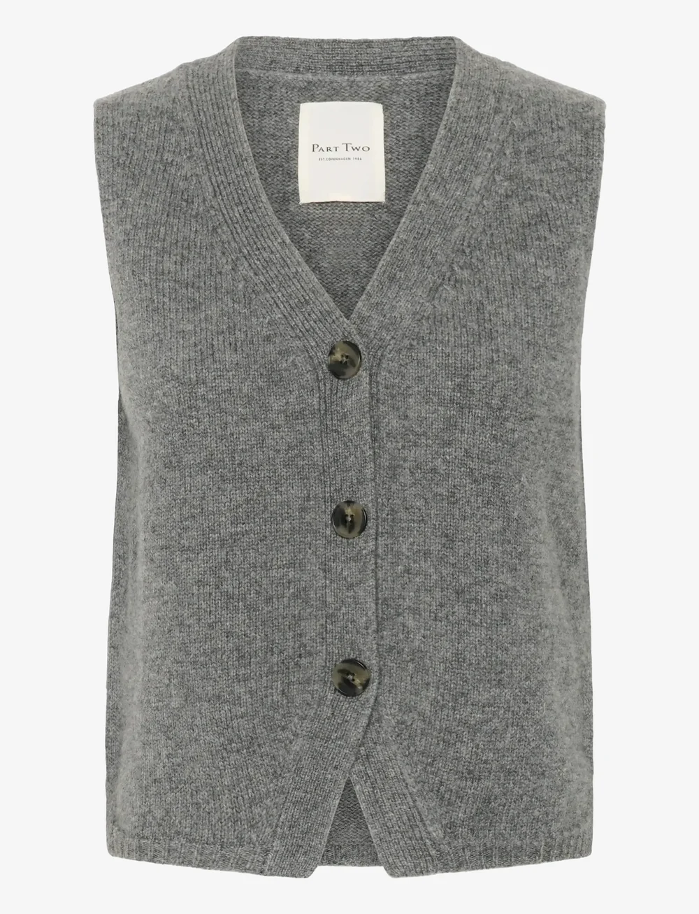 Part Two - SylvaPW WA - stickade västar - medium grey melange - 1