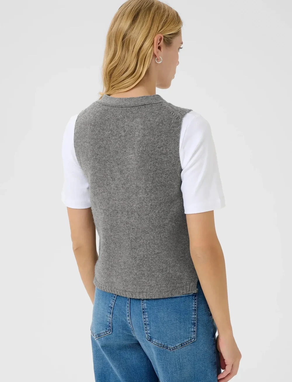 Part Two - SylvaPW WA - stickade västar - medium grey melange - 3