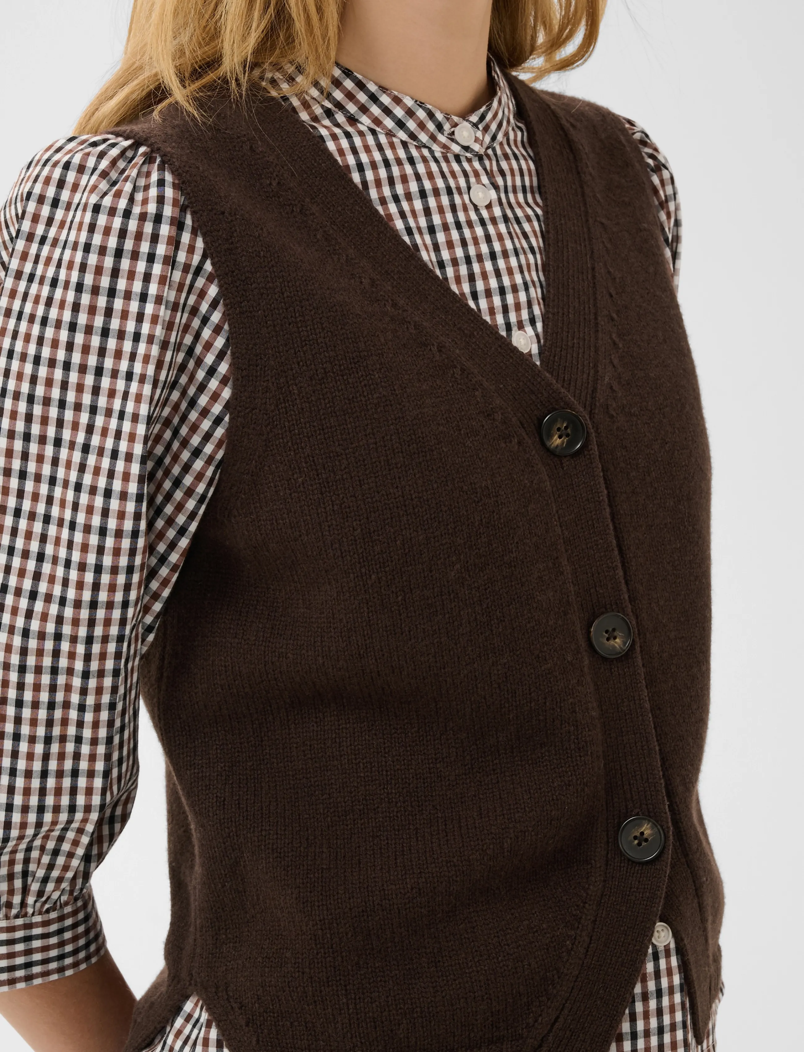 Part Two Sylvapw Waistcoat stickade västar dam – bild 5