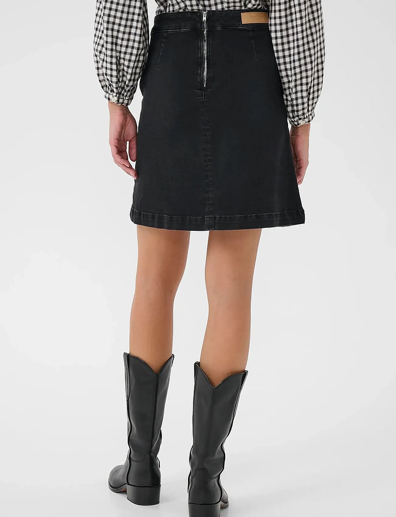 Part Two - SaigePW SK - jeanskjolar - washed black denim - 4