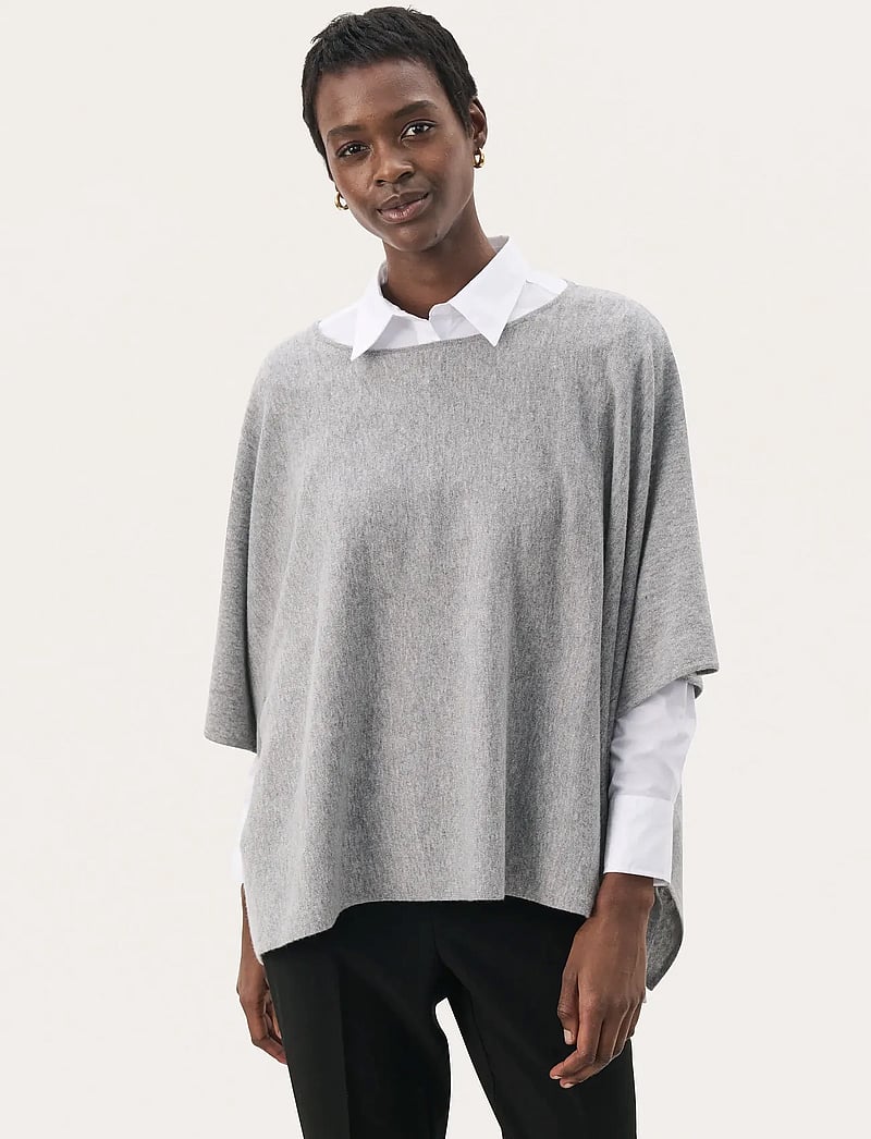 Part Two - TilannaPW PO - kortærmede bluser - medium grey melange - 0