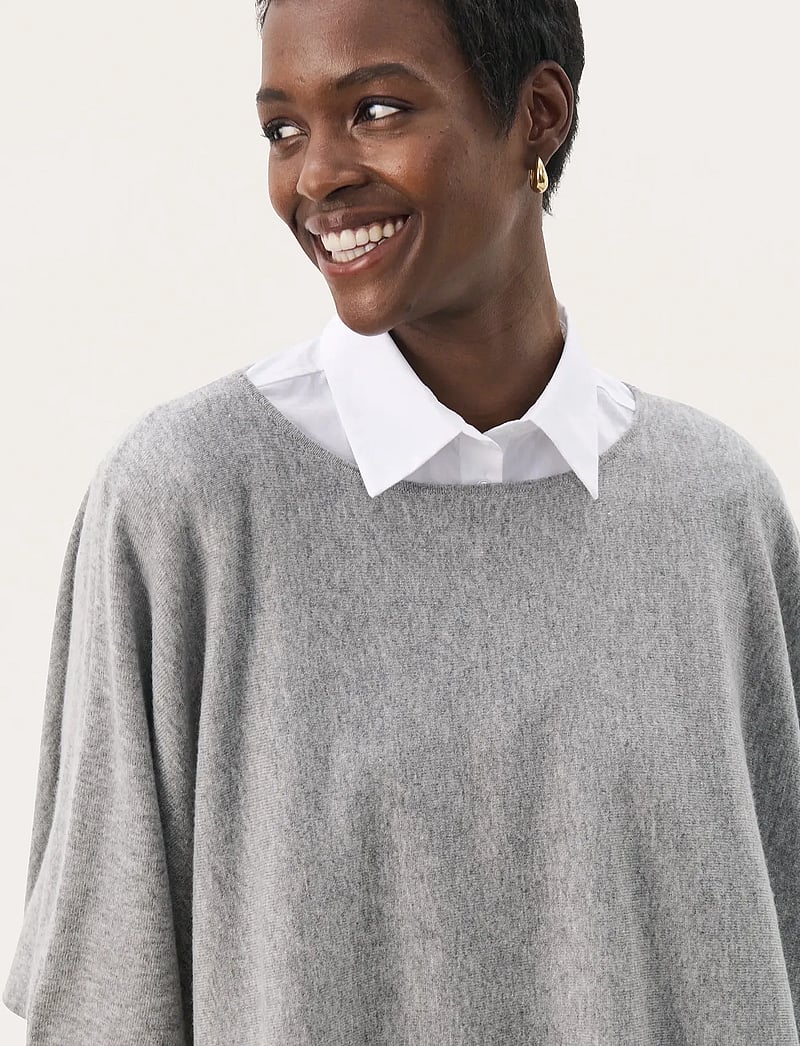 Part Two - TilannaPW PO - kortærmede bluser - medium grey melange - 5