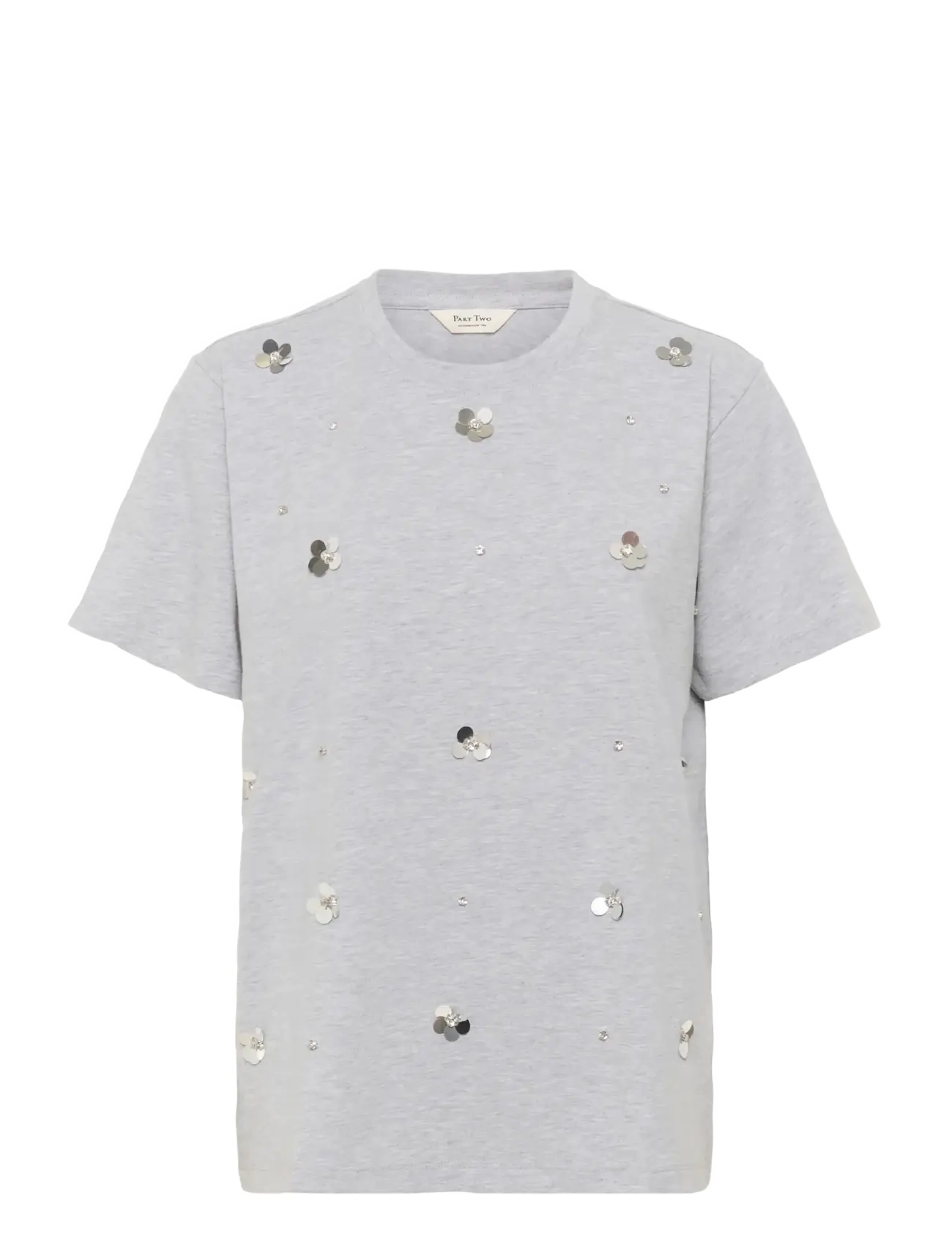 Part Two JaminaPW TS - T-särgid ja alussärgid - GREY MELANGE EMBELLISHMENT / grey