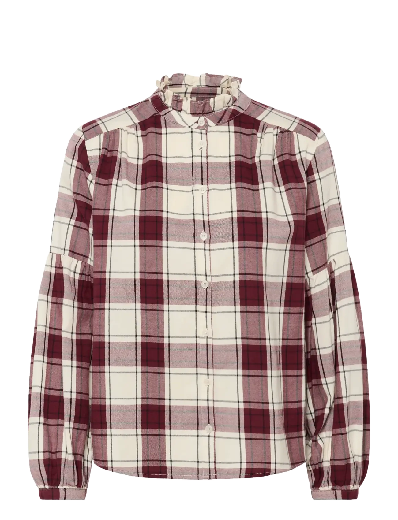 Part Two SamillaPW SH - Tøj - TAWNY PORT CHECK / burgundy
