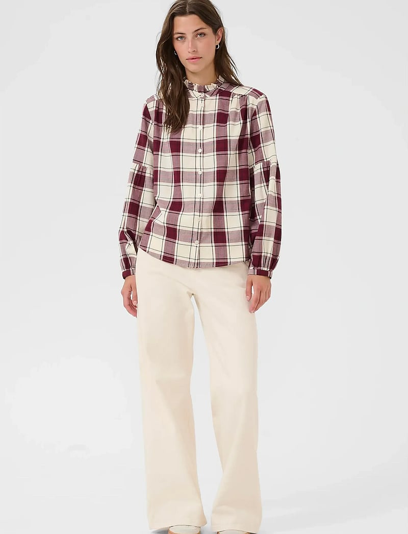 Part Two - SamillaPW SH - långärmade skjortor - tawny port check - 3