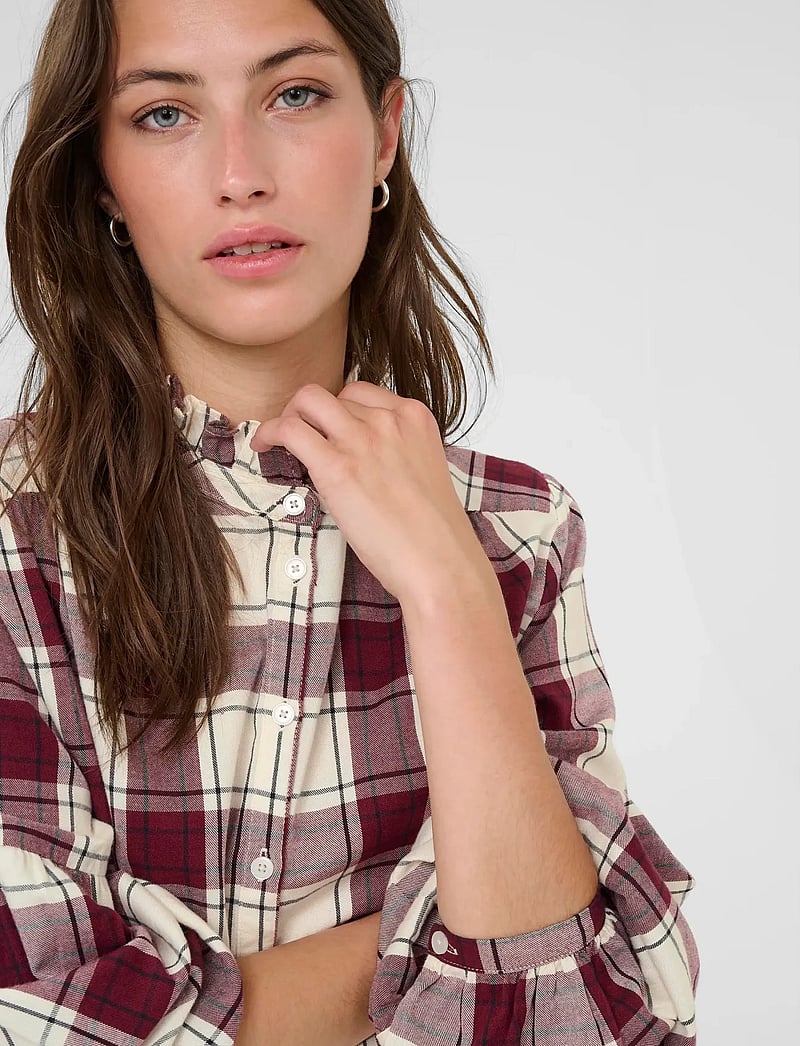 Part Two - SamillaPW SH - långärmade skjortor - tawny port check - 5