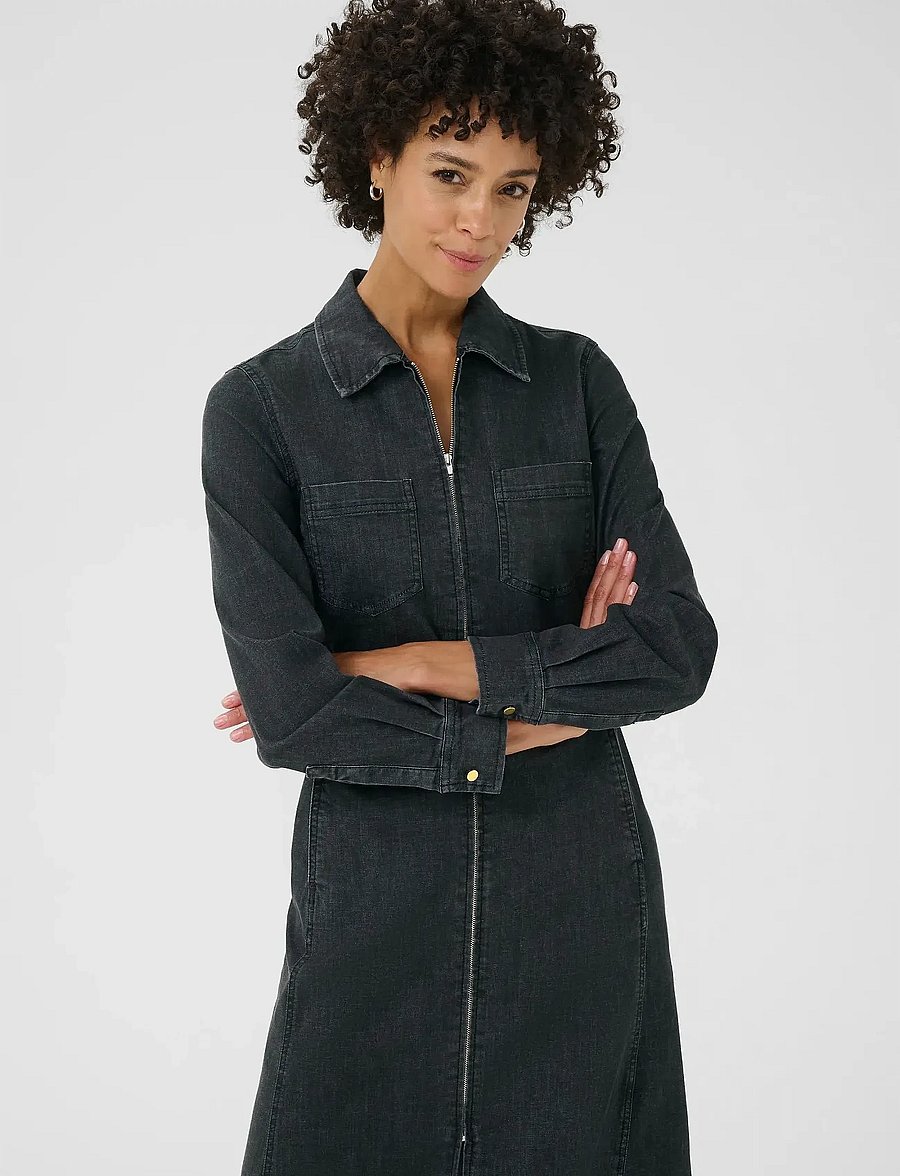 Part Two - SannisPW DR - jeanskleider - washed black denim - 0