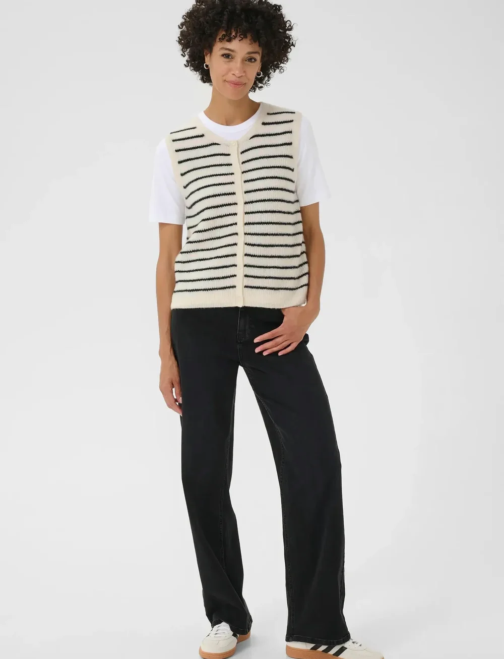 Part Two - PimiraPW WA - kamizelki z dzianiny - eggnog/navy stripe - 0