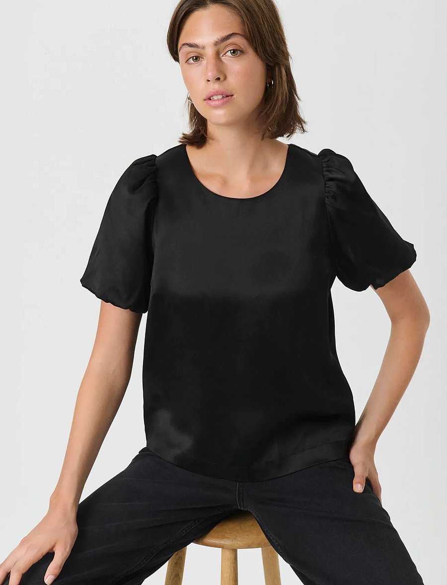 Part Two - UriaPW BL - short-sleeved blouses - black - 0